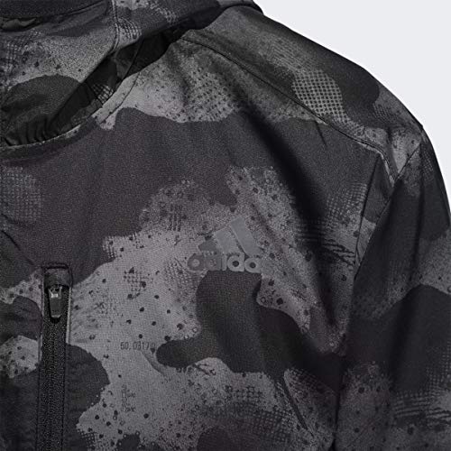 adidas Men's Own the Run Camouflage Running Jacket, Grey/Grey/Black, Large