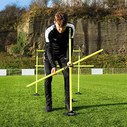 FORZA Adjustable Height Outdoor Hurdle Set 4ft & 5ft | Sports Exercise Equipment | Football Training Equipment | Speed & Agility Training Kit for Men, Women & Kids (5ft, With Rubber Base)