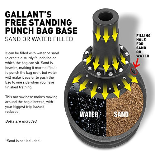 Gallant 5.5ft Free Standing Boxing Punch Bag Stand Black Target - Excellent Quality Heavy Duty Adults Punching Bag Kick Boxing, Martial Arts, MMA Dummy Training Home Gym Equipment - Next Day Shipping