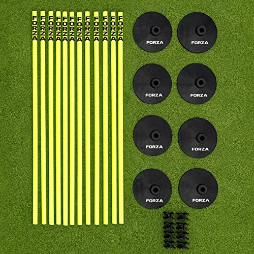 FORZA Adjustable Height Outdoor Hurdle Set 4ft & 5ft | Sports Exercise Equipment | Football Training Equipment | Speed & Agility Training Kit for Men, Women & Kids (5ft, With Rubber Base)