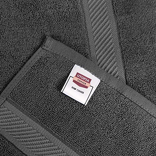 Utopia Towels Cotton Towels, 60 x 120 cm Towels for Pool, Spa, and Gym Lightweight and Highly Absorbent Quick Drying Medium Towels, (Pack of 6) (Grey)