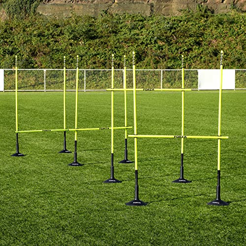 FORZA Adjustable Height Outdoor Hurdle Set 4ft & 5ft | Sports Exercise Equipment | Football Training Equipment | Speed & Agility Training Kit for Men, Women & Kids (5ft, With Rubber Base)