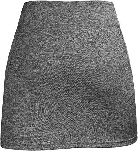 BLEVONH Women Tennis Skirts Inner Shorts Elastic Sports Golf Skorts with Pockets - grey - Small