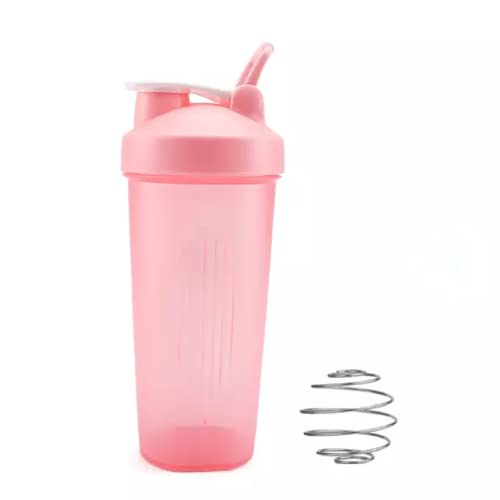Missions Protein shaker bottle- 24oz Smoothie Bottle for sports supplements shakes- Good materials, Leak Proof 600ml Gym Shaker for Protein Shakes with Shaker Ball (pink)
