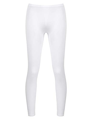 iEFiEL Men's Performance Training Tights Gym Yoga Sports Running Compression Pants Ballet Dance Leggings White XL