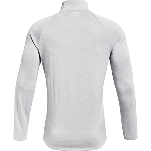 Under Armour Men's Tech 2.0 1/2 Versatile Warm Up Top for Men Light and Breathable Zip Up Top Working Out, Halo Gray/White, M UK