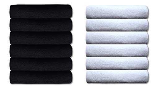 A & B TRADERS Guest Towels Packs 100% Egyptian Cotton 30cm x 50cm Soft Quick Dry (Black, 6)