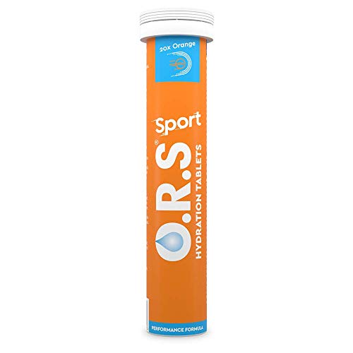 O.R.S Sport Hydration Tablets with Electrolytes, Vegan, Gluten and Lactose Free Formula - Natural Orange Flavour, 20 Tablets