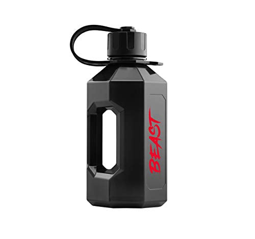 Alpha Bottle XL Eddie Hall 'Beast' Edition - 1600ml Water Jug/Gym Bottle - BPA Free Ideal for Gym, Dieting, Bodybuilding, Outdoor Sports, Half Gallon - Made in The UK 100% Food Safe Materials (Smoke)
