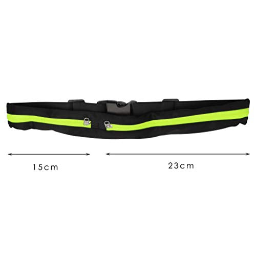 2 Pack Running Belt, Adjustable Big Pocket Running Bag Elastic Strap Waist Pack with 2 Expandable Pockets Fits Mobile Phone Key Clip for Exercise,Hiking,Cycling& Walking