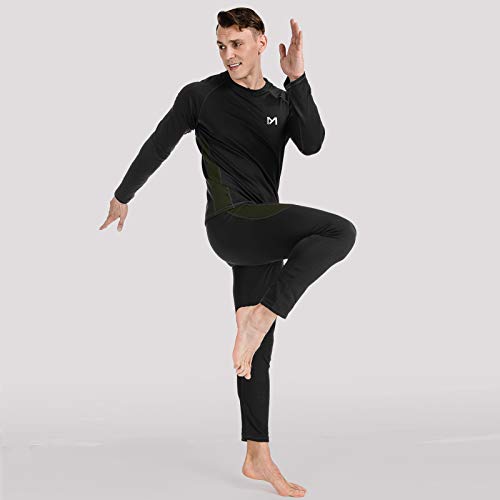 MEETYOO Men’s Thermal Underwear Set, Wicking Long Johns Quick Dry Base Layer Sport Compression Suit for Workout Skiing Running Hiking