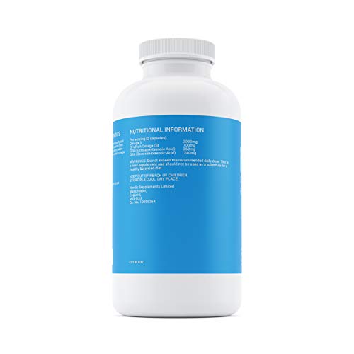 Nordic Supplements High Strength Pharmaceutical Grade Omega 3 Fish Oil Capsules, 1000 mg, Pot of 365 Capsules