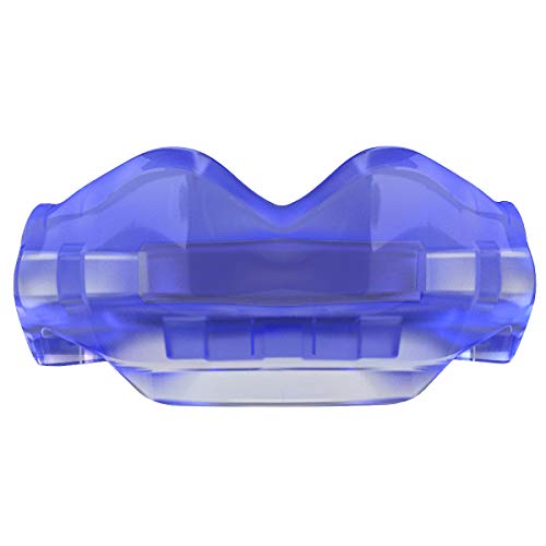 SAFEJAWZ Mouthguard for Braces, One Size Re-mouldable Gum Shield with Case for Boxing, MMA, Rugby, Martial Arts, Judo, Karate, Hockey and all Contact Sports (Ice Blue Gum Shield)