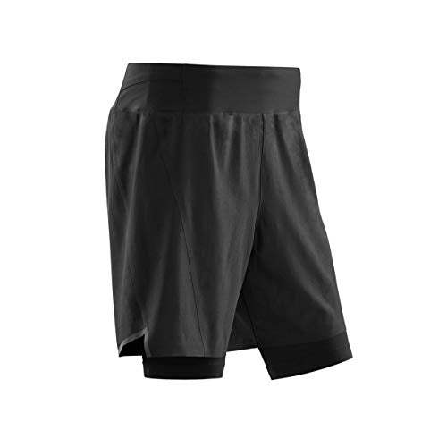 CEP – Run 2 in 1 Shorts 3.0 for Men | Running Tights Meet Casual Style in Black, Size V