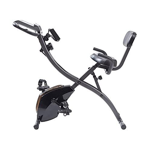 High Street TV Slim Cycle - 2-in-1 Stationary Flat Fold Exercise Bike - For Full Body Cardio - Strength & Resistance Training - Built-In Resistance Bands - Easy Storage - 8 Resistance Levels