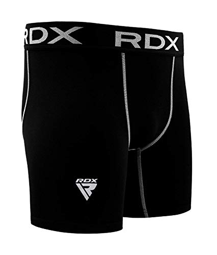 RDX MMA Thermal Compression Shorts Boxing Tights Training Base Layer Fitness Running Cycling Gym Exercise Workout S Black