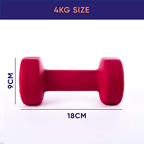 KG Physio Dumbbells Set Of 4kg Weights (sold as a pair) A3 Poster - Weights available - 1Kg, 2Kg, 3Kg, 4Kg, 5Kg, 6kg, 8kg, 10kg (Neoprene)