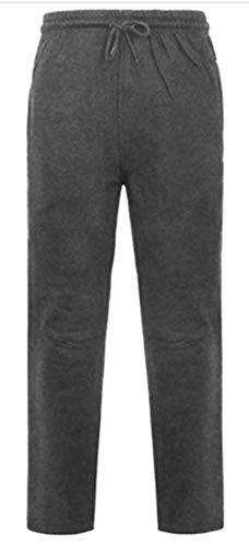 CELEBMODELOOK Mens Jogging Sweat Pants Brushed Fleece Elasticated Waist Bottoms with Open Hem Cuffs Gym Active Sports MS10 (Charcoal Grey, M)