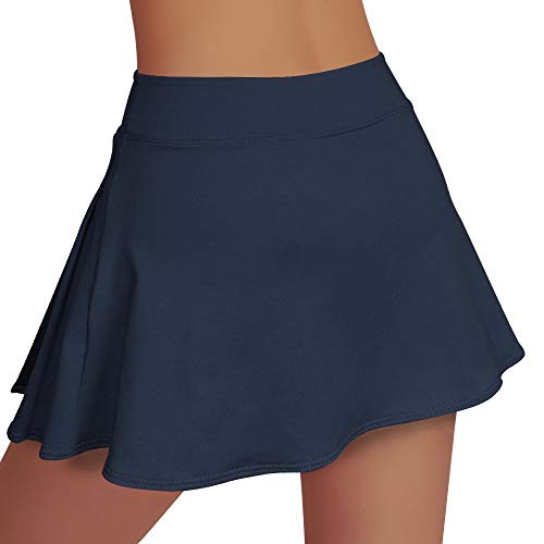 Rainbow Tree Women's Golf Skirt Tennis Skort Pleated with Side Inner Pockets Indoor Exercise,Runs Large - blue - Small