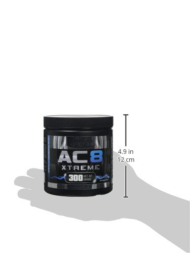 AC8 Xtreme (Blue Raspberry) – Pre Workout Booster with Creatine, Beta-Alanine, Taurine and Caffeine – 40 regular servings (320 grams)