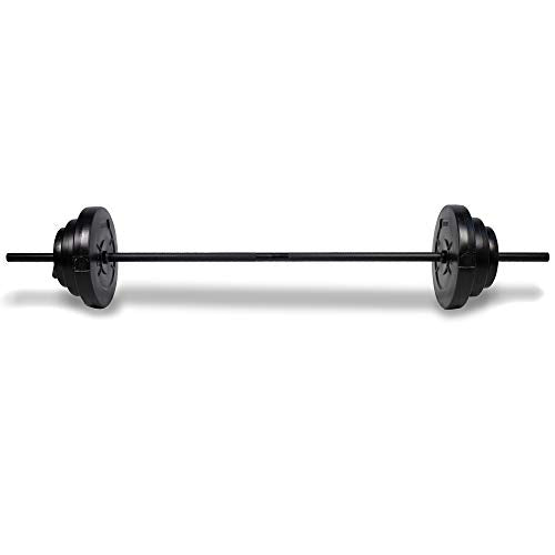 Phoenix Fitness 20kg Barbell Weight Set for Home Gym Fitness and Strength Training - Vinyl Adjustable Barbell Knurled Bar