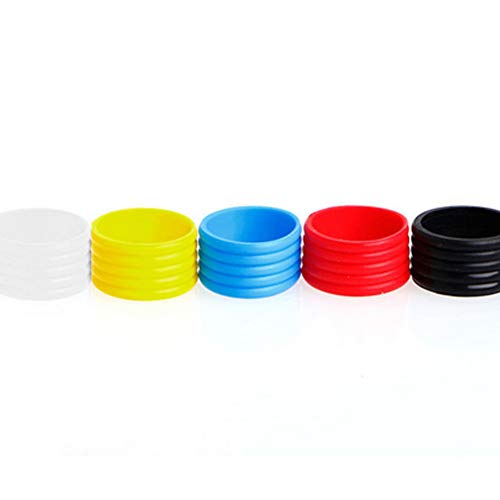 Rubber Grip Bands for Tennis Racquet,Tennis Racquet Band Overgrips Silicone Handle Grip Fix Rings Stretchy Racket Handle Rubber Ring Assorted Color 5pcs