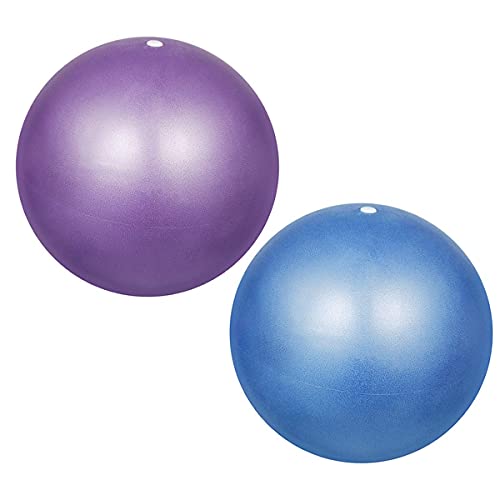 HQdeal 2 pcs Soft Pilates Balls 9 inch / 23 cm Exercise Balance Ball Gym Fitness Ball Perfect for Pilates,Yoga, Core Training and Physical Therapy - Blue & Purple