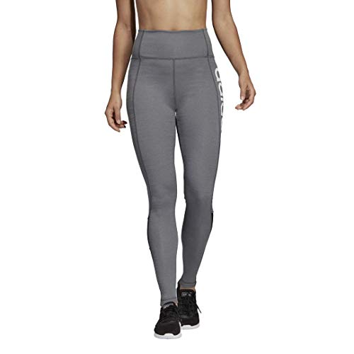adidas Womens Designed 2 Move AEROREADY High-Rise Fitted Full Length Workout Fitness Gym Training Pilates Yoga Pants Leggings, Dark Grey Heather, Medium