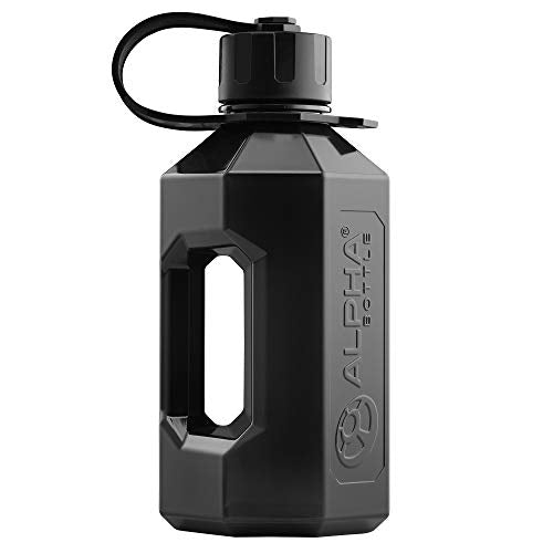 Alpha Bottle XL - 1.6 Litre Water Jug/Gym Bottle - BPA Free Ideal For Gym, Dieting, Bodybuilding, Outdoor Sports, Hiking & Office, Half Gallon - Made in the UK 100% Food safe materials (Smoke)