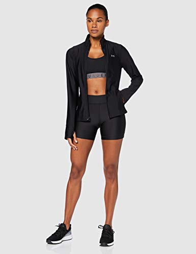 Under Armour UA HG Armour Middy, Compression Gym Shorts, Base Layer Shorts Women, Black (Black/Black/Metallic Silver (001)), M - Gym Store | Gym Equipment | Home Gym Equipment | Gym Clothing