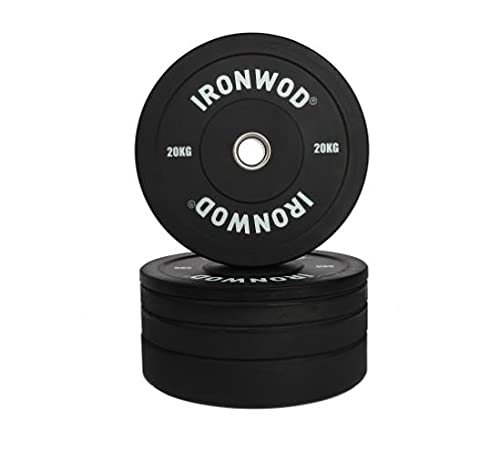 EXTREME FITNESS Ironwod Black Olympic Rubber Bumper Weight Plates Barbell Weights Set for Strength Training and Weightlifting 2