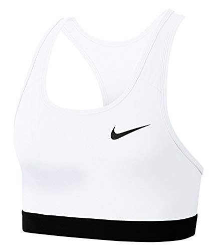 Nike Med Band Bra Non Pad Sports Bra - White/Black/M