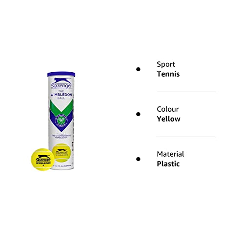 Slazenger Wimbledon (Tube Of 4) Tennis Balls Yellow One Size