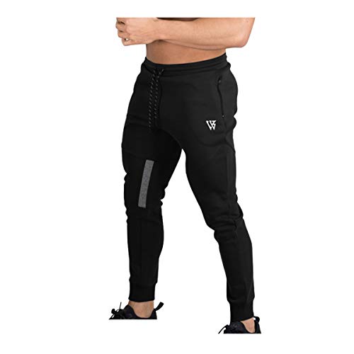 BROKIG Mens Vertex Gym Joggers Sweatpants Tracksuit Jogging Bottoms Running Trousers with Pockets (L, Black) - Gym Store | Gym Equipment | Home Gym Equipment | Gym Clothing