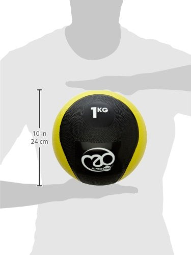 Fitness Mad Unisex's PVC Medicine Ball, Yellow/Black, 1Kg