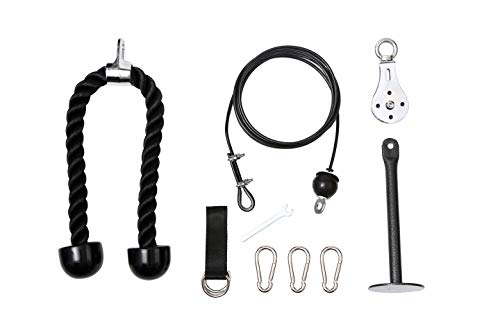 N+A Pulley Cable System Fitness Wrist Roller Trainer for Pulldowns Lifting Loading Pin Triceps Rope Home Gym Workout Accessories with Adjustable Length