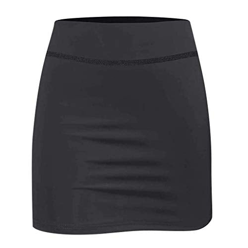 95sCloud Women's Short Culottes Tennis Skirt Yoga Sport Skort with Inner Shorts & Pocket Lightweight Shorts Tennis Skirt Active Athletic Skort for Golf, Running, Sports and Training (Grey, L)
