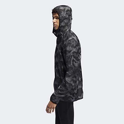 adidas Men's Own the Run Camouflage Running Jacket, Grey/Grey/Black, Large