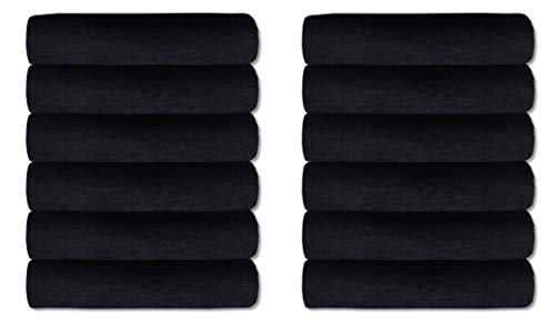 A & B TRADERS Guest Towels Packs 100% Egyptian Cotton 30cm x 50cm Soft Quick Dry (Black, 6)