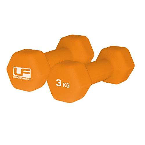 Urban Fitness Neoprene Covered Hex Dumbbells Fitness (Pair) Orange 2 X 3kg