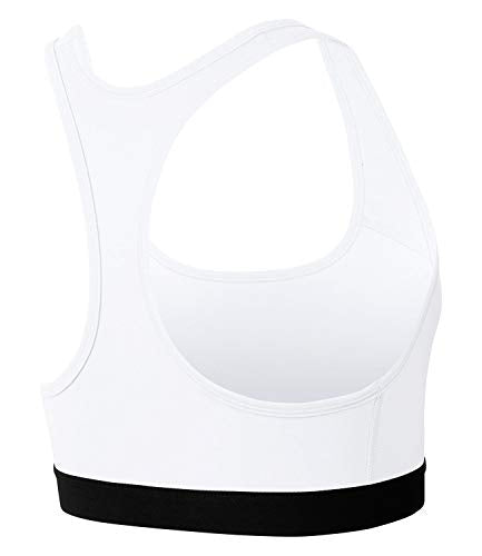 Nike Med Band Bra Non Pad Sports Bra - White/Black/M