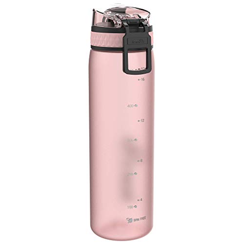 Ion8 Leak Proof Slim Water Bottle, BPA Free, 600ml, Rose