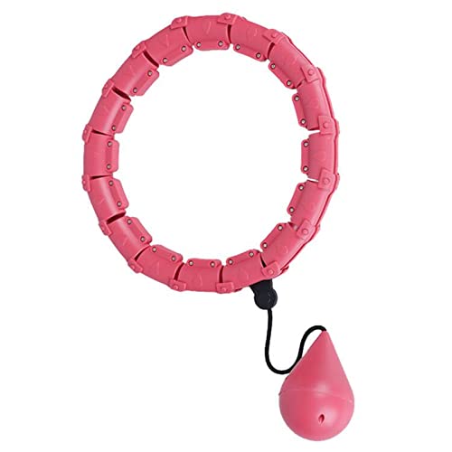 Pterygoid Weighted Hula Hoop, Smart Hula Hoop with Ball, 24 Detachable Knots Auto-Spinning Fitness Weight Loss Massage for Adults and Kids Exercising, Pink - Gym Store