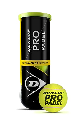 Dunlop TB Pro Padel Balls, Unisex, Adults, Yellow, 3 Units