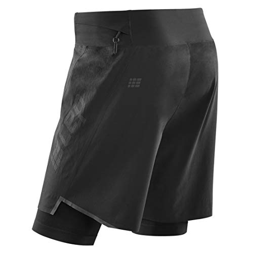 CEP – Run 2 in 1 Shorts 3.0 for Men | Running Tights Meet Casual Style in Black, Size V