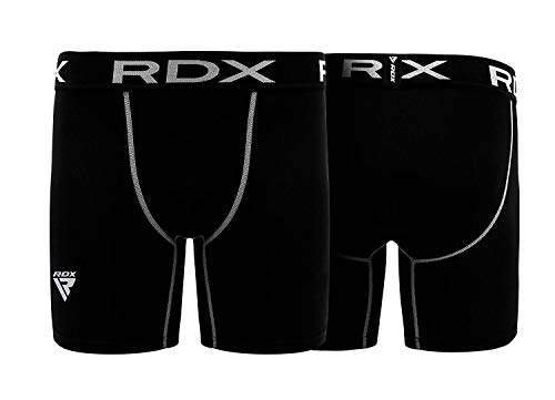 RDX MMA Thermal Compression Shorts Boxing Tights Training Base Layer Fitness Running Cycling Gym Exercise Workout S Black