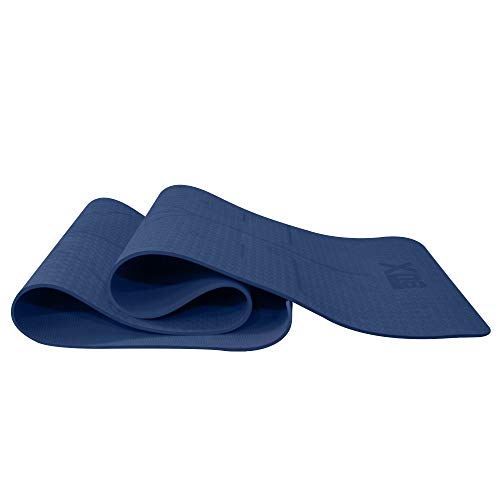 XN8 6mm (TPE) Exercise Yoga Mat Non-Slip X-large with Carry Straps for Pilates-Aerobic Gymnastics fitness Camping Gym Blue