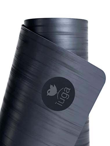 IUGA Pro Non Slip Yoga Mat, Unbeatable Non Slip Performance, Eco Friendly and SGS Certified Material for Hot Yoga, Odorless, Lightweight and Extra Large Size, Free Carry Strap (UK-Gray)