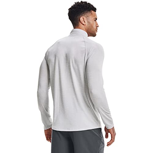 Under Armour Men's Tech 2.0 1/2 Versatile Warm Up Top for Men Light and Breathable Zip Up Top Working Out, Halo Gray/White, M UK
