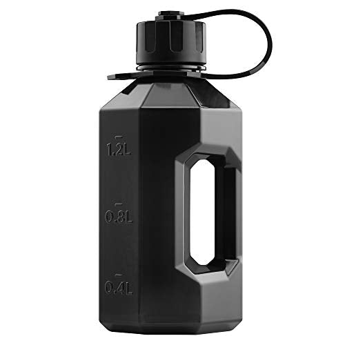 Alpha Bottle XL - 1.6 Litre Water Jug/Gym Bottle - BPA Free Ideal For Gym, Dieting, Bodybuilding, Outdoor Sports, Hiking & Office, Half Gallon - Made in the UK 100% Food safe materials (Smoke)